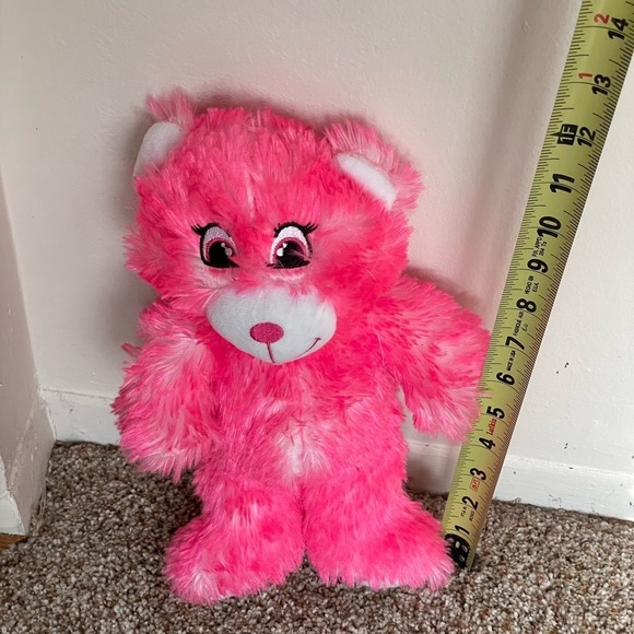 Vintage Retired Pink Nanco Small Plush Bear 11” Valentines Bear Embroidered Face - Picture 3 of 6